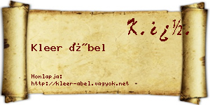 Kleer Ábel névjegykártya