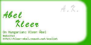 abel kleer business card